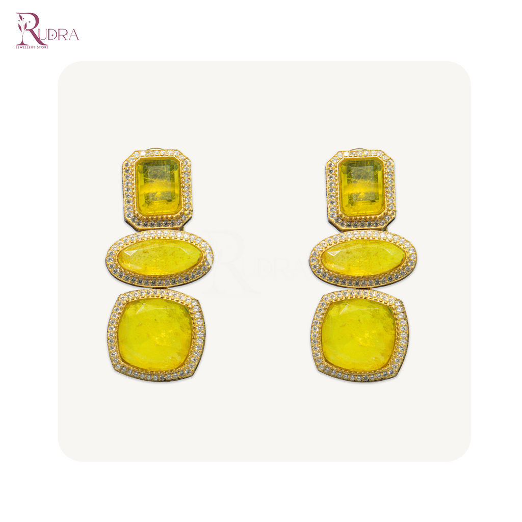 Enchanting Elegance Triple Stone Earrings