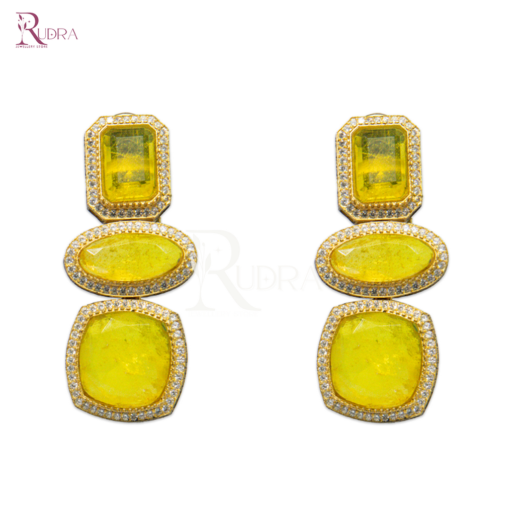 Enchanting Elegance Triple Stone Earrings