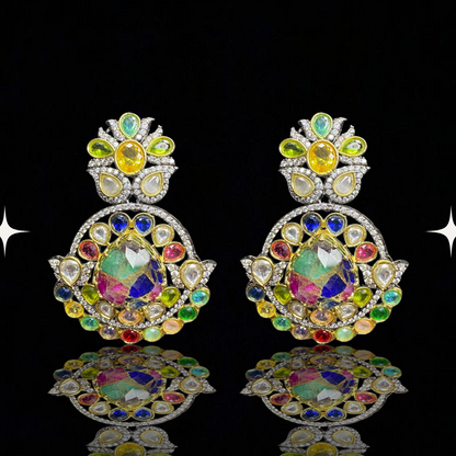 Royal Spectrum Mughal Stone Earrings