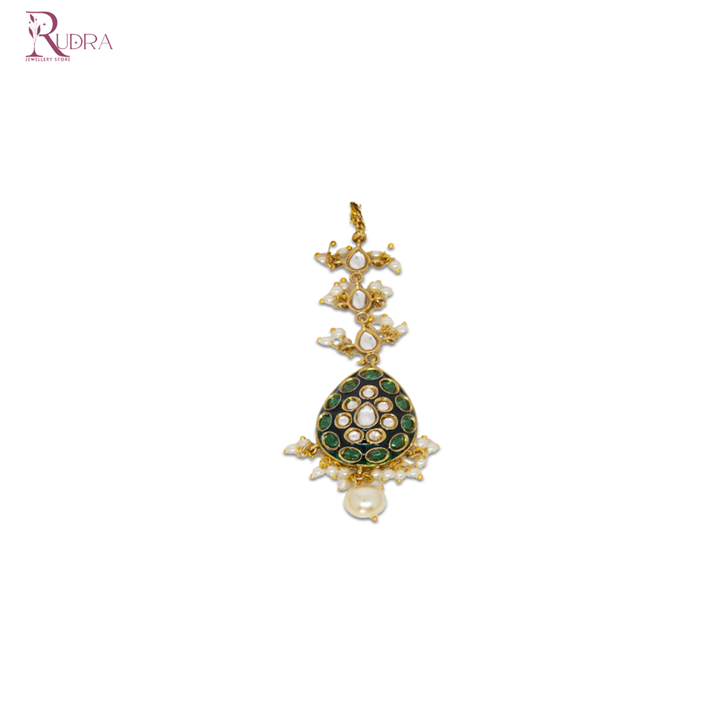 Royal Kundan Meenakari Necklace Set with Maang Tikka