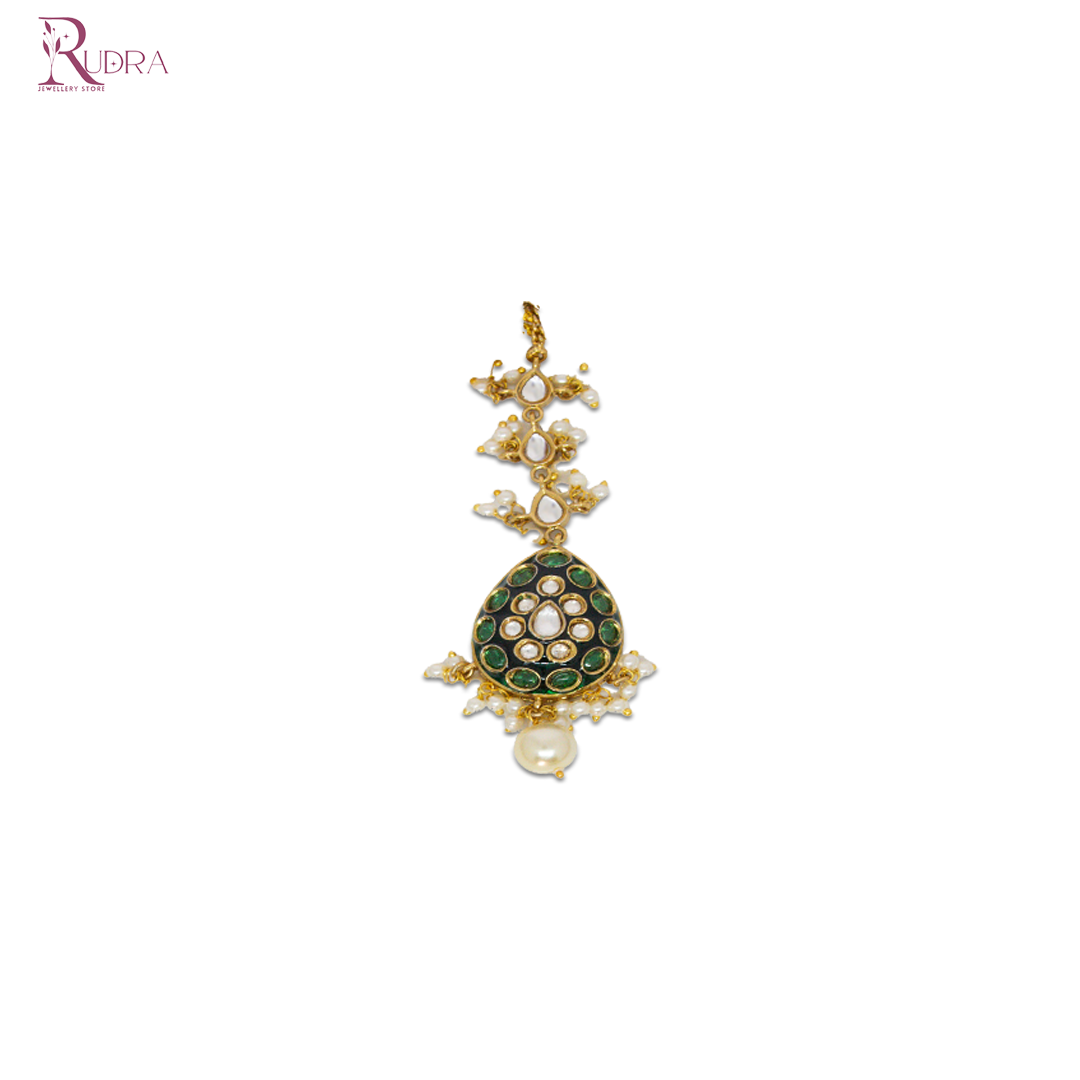 Royal Kundan Meenakari Necklace Set with Maang Tikka