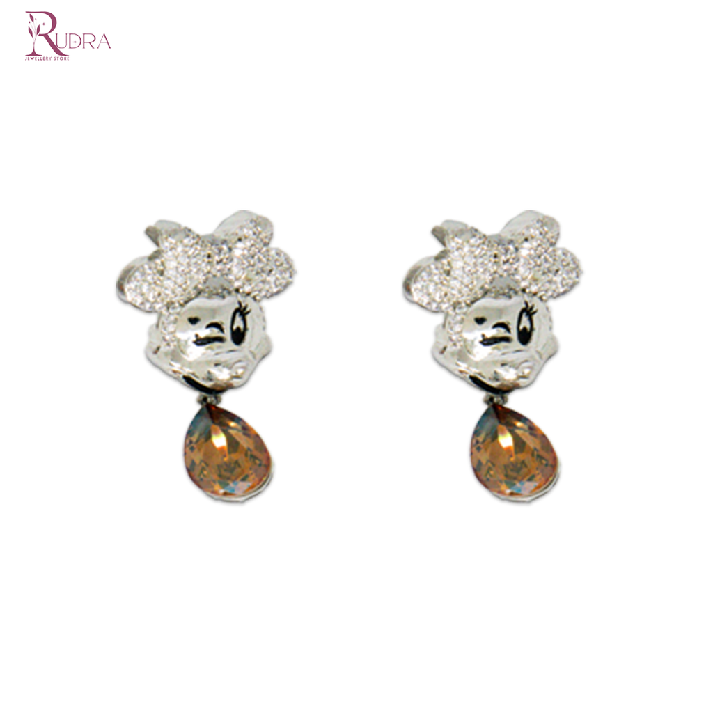 Mickey Mouse Crystal Pendant Necklace Set