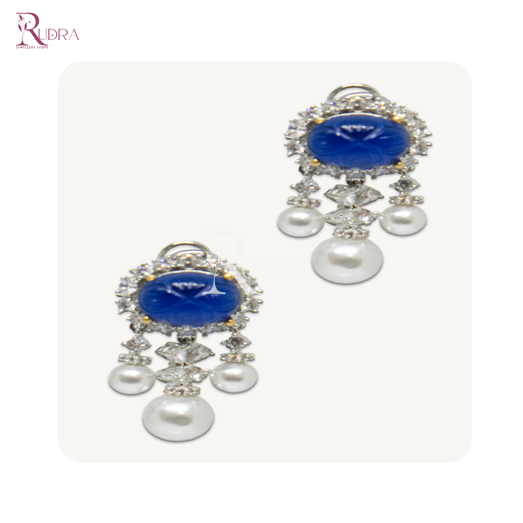 Timeless Pearl & Mughal Stone Elegance Earrings