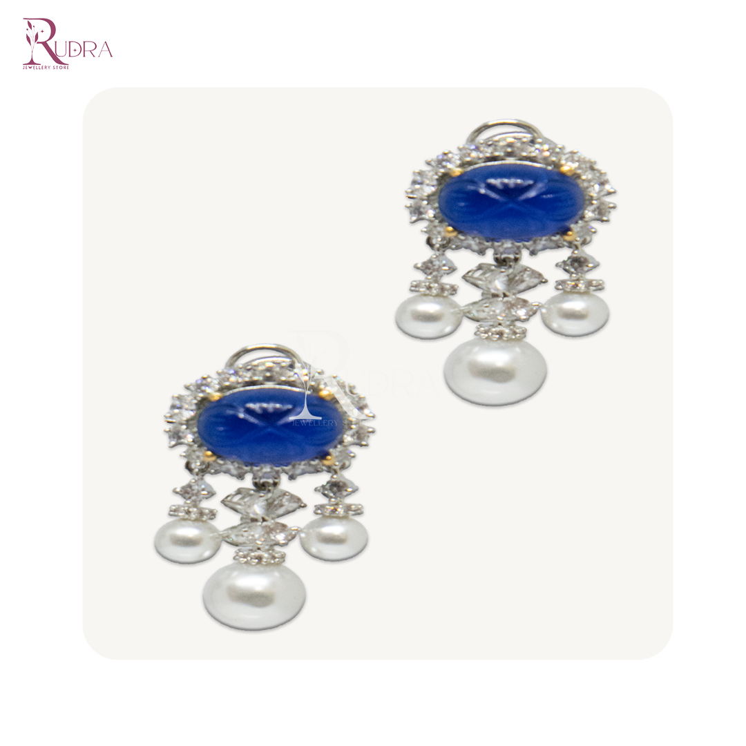 Timeless Pearl & Mughal Stone Elegance Earrings