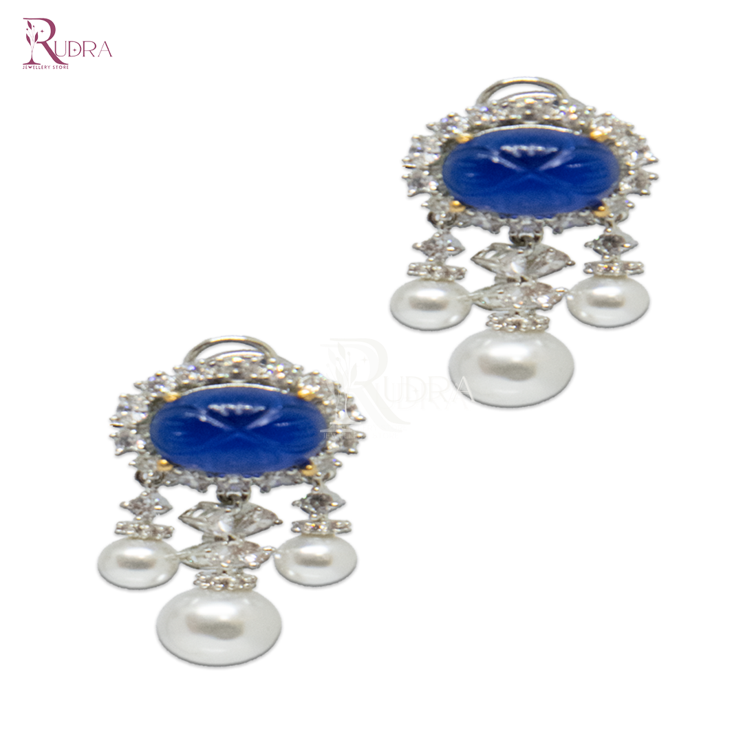 Timeless Pearl & Mughal Stone Elegance Earrings