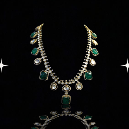 Regal Kundan & Emerald Necklace Set