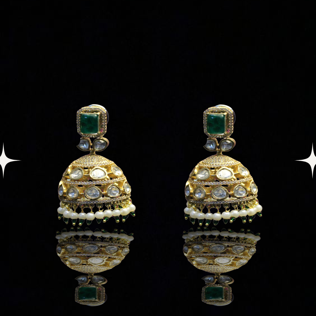 Regal Kundan & Emerald Necklace Set