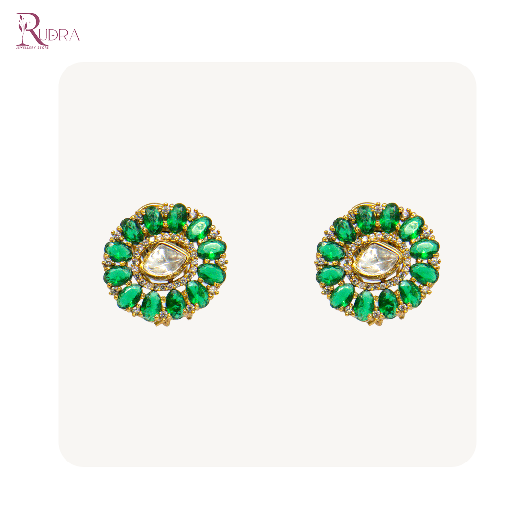Kundan and Polki Blossom Studs