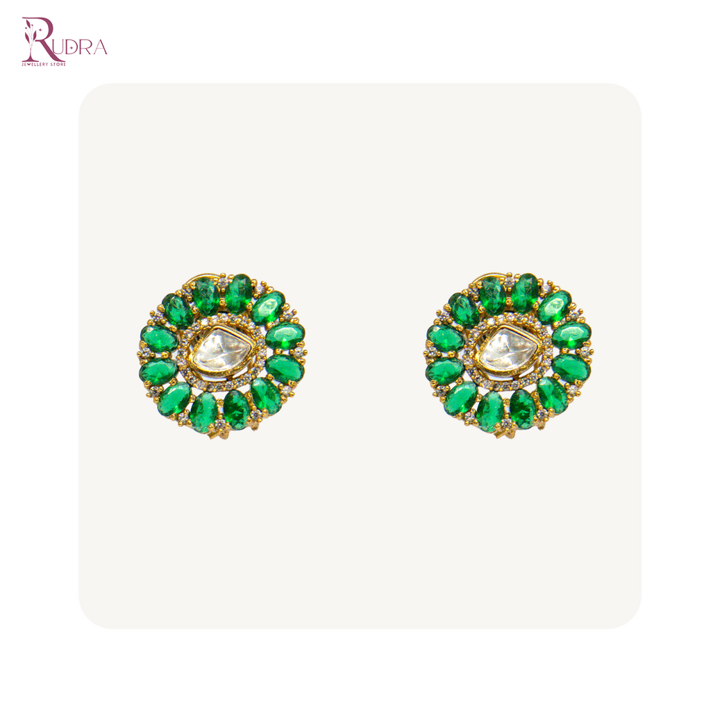 Kundan and Polki Blossom Studs