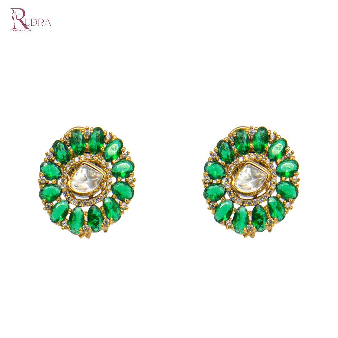 Kundan and Polki Blossom Studs