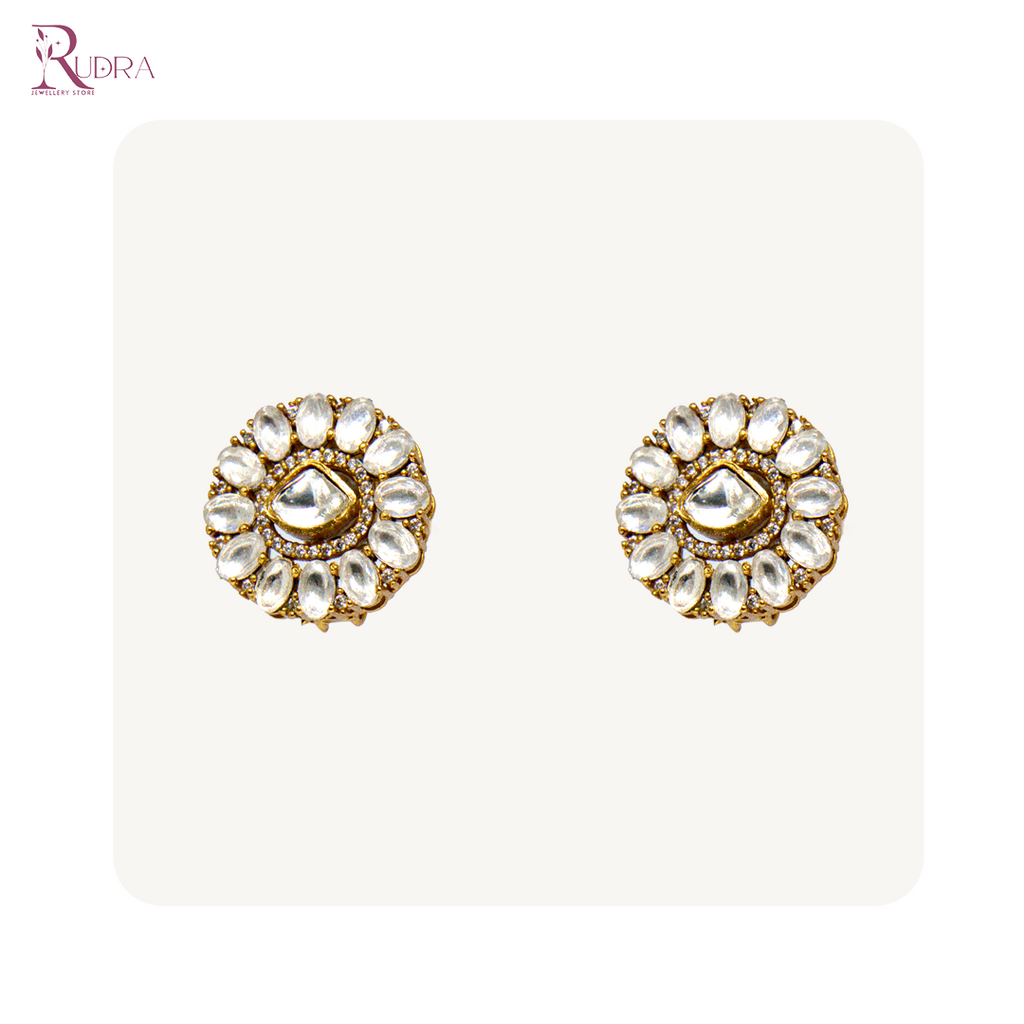 Kundan and Polki Blossom Studs