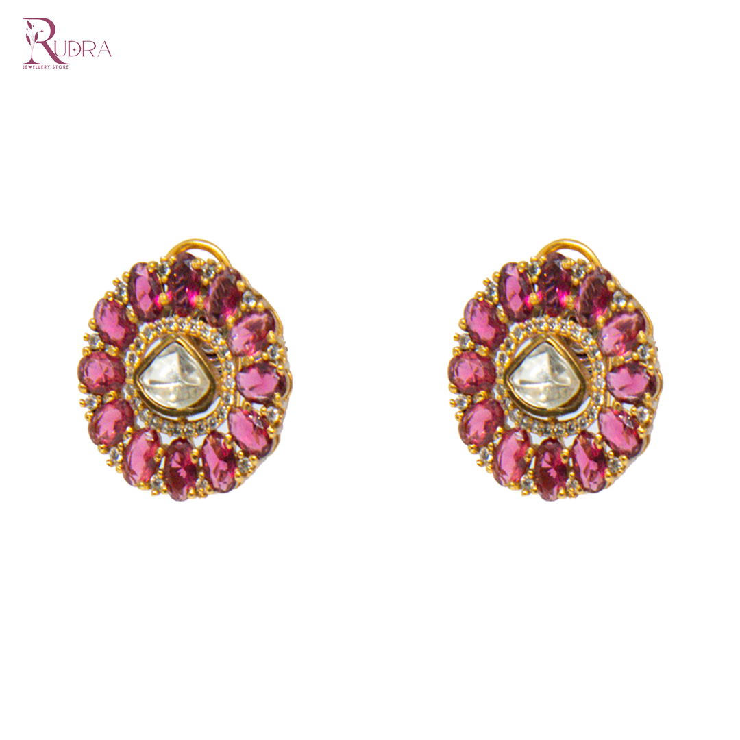 Kundan and Polki Blossom Studs