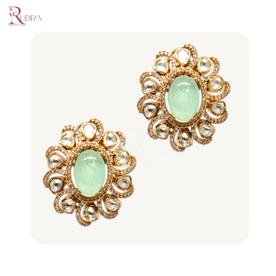 Radiant Kundan Bloom Stud Earrings
