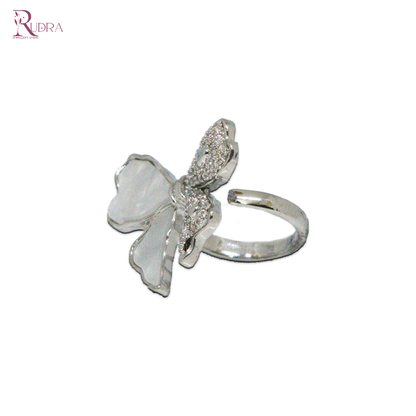 Silver Sparkle Bow Ring