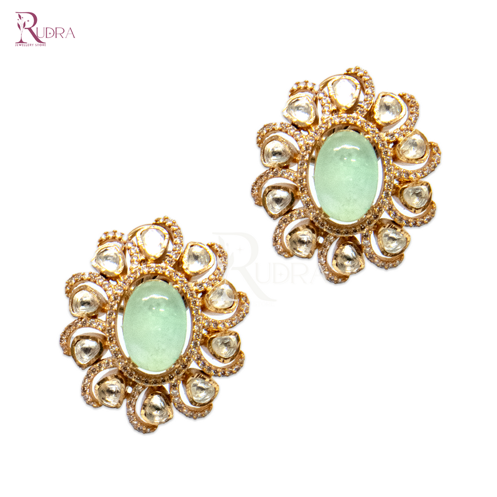 Radiant Kundan Bloom Stud Earrings