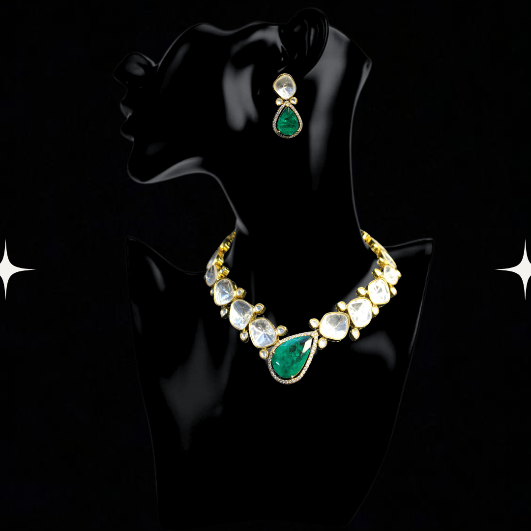 Emerald Radiance Gemstone Necklace Set