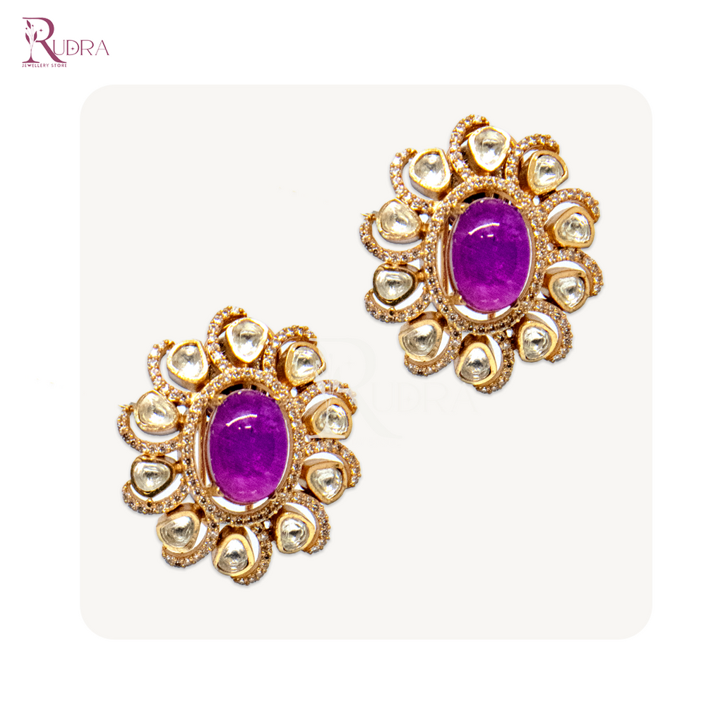 Radiant Kundan Bloom Stud Earrings