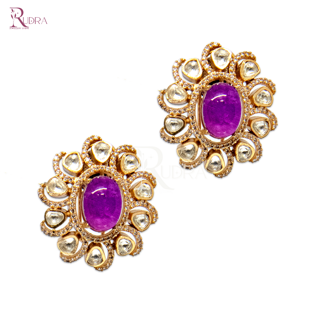 Radiant Kundan Bloom Stud Earrings