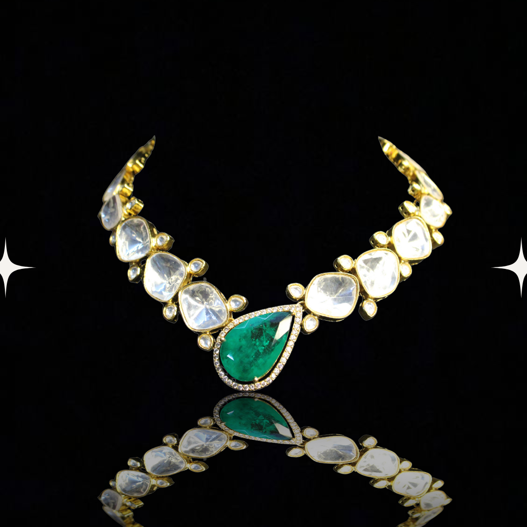 Emerald Radiance Gemstone Necklace Set