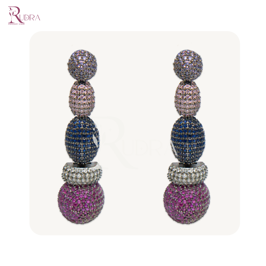 Psychedelic Rainbow Cascade Earrings
