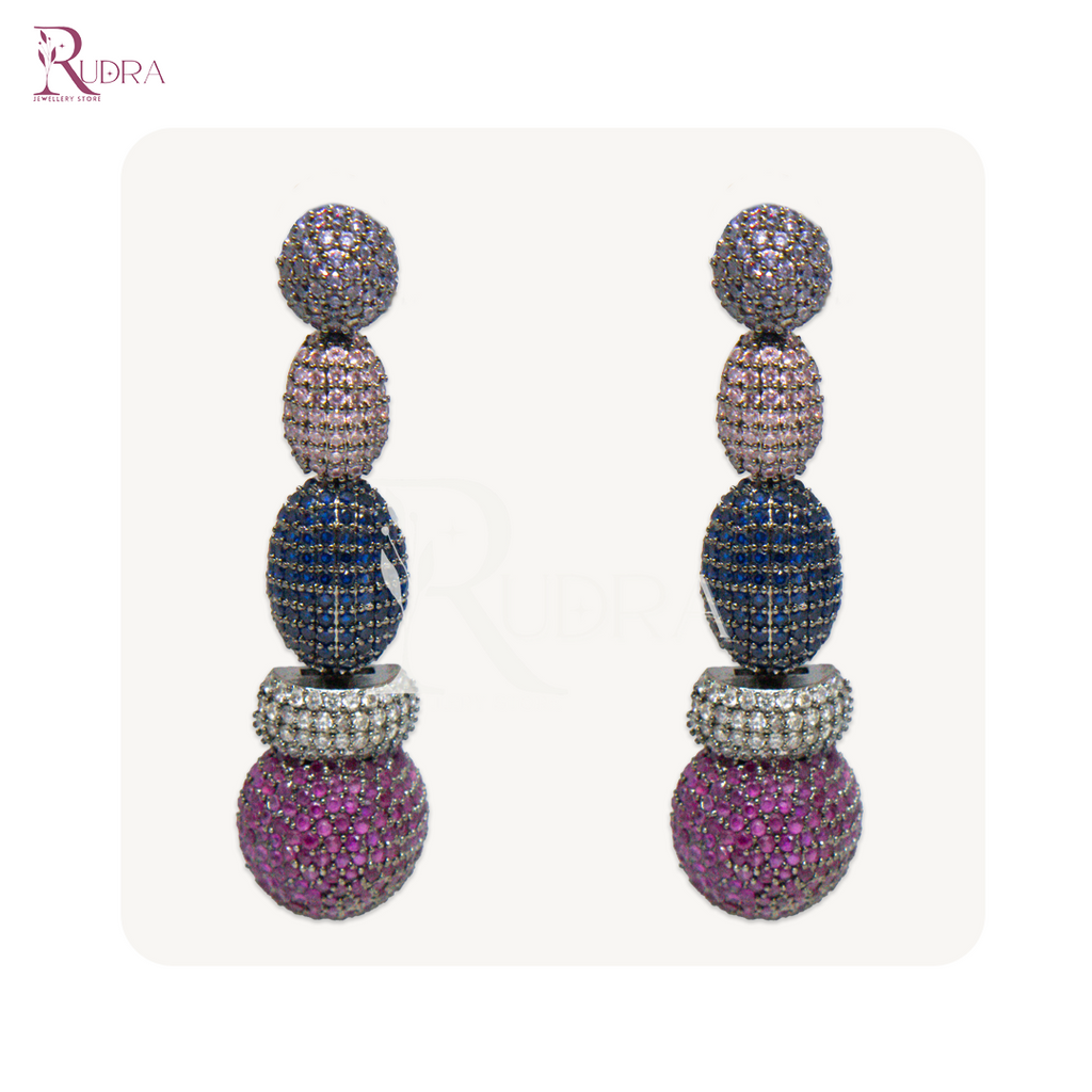 Psychedelic Rainbow Cascade Earrings