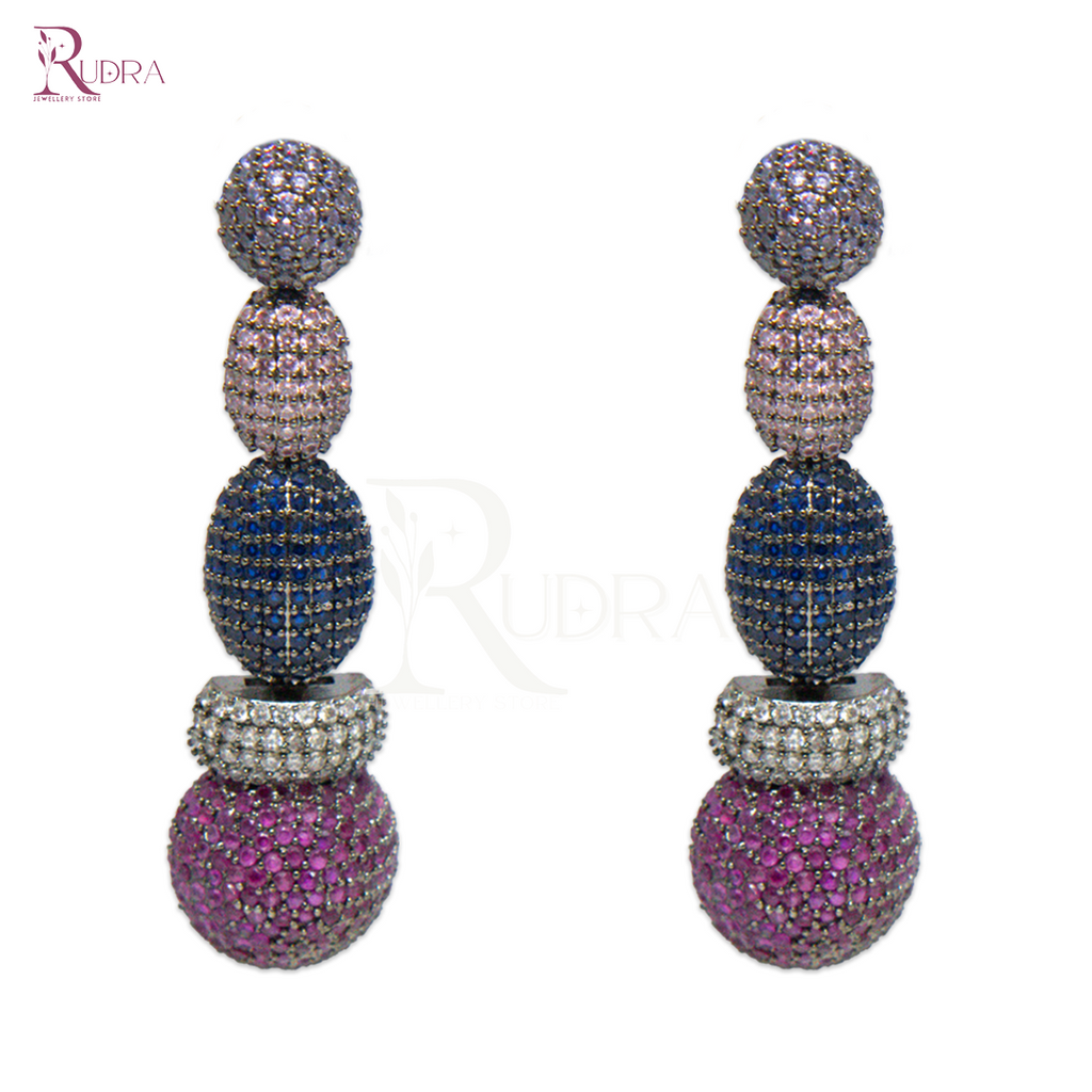 Psychedelic Rainbow Cascade Earrings