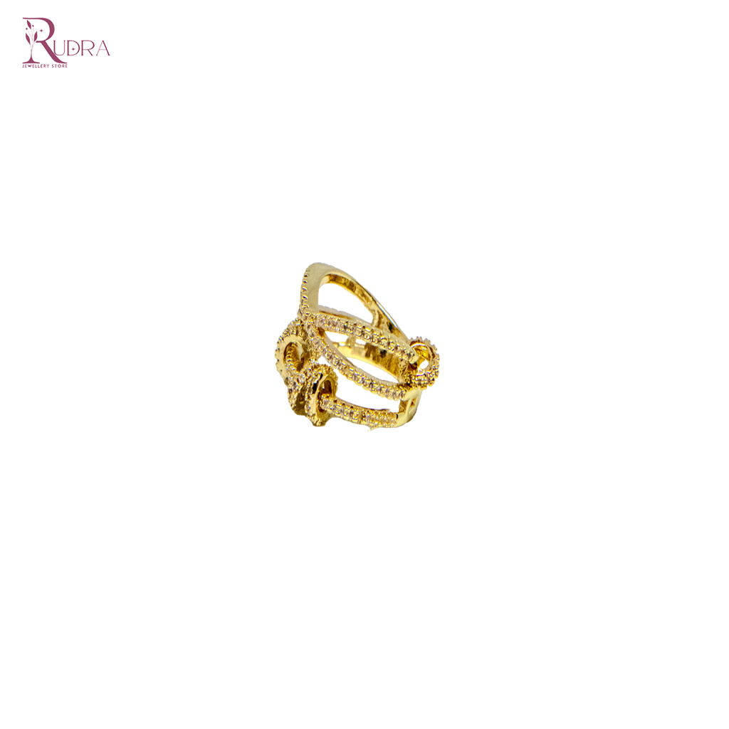 Golden Embrace Twisted Layered Vermeil Ring