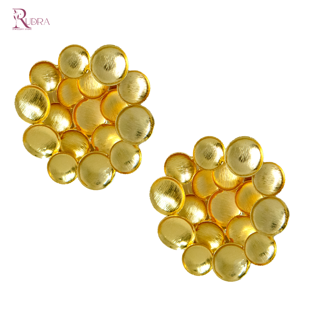 Golden Cluster Stud Earrings