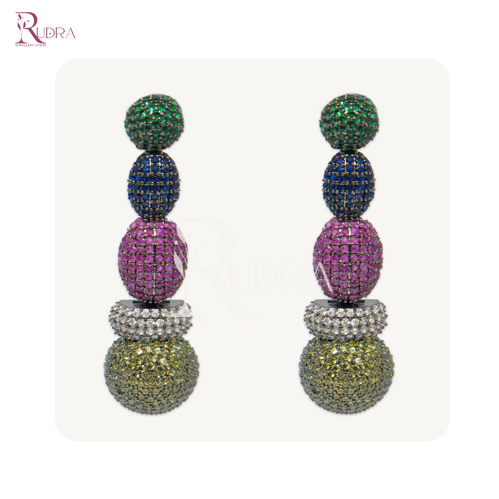 Psychedelic Rainbow Cascade Earrings