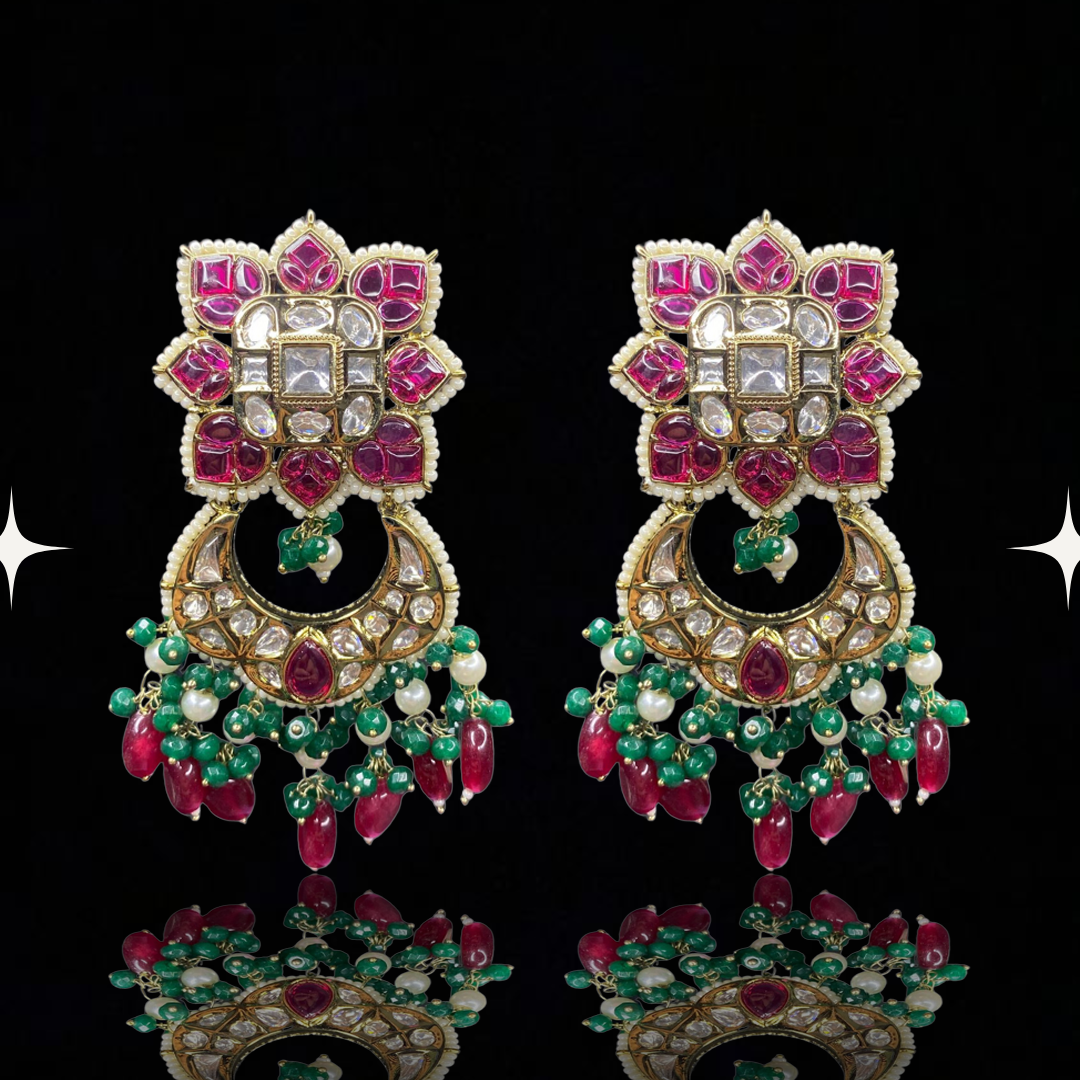 Regal Kundan Chandbali Earrings