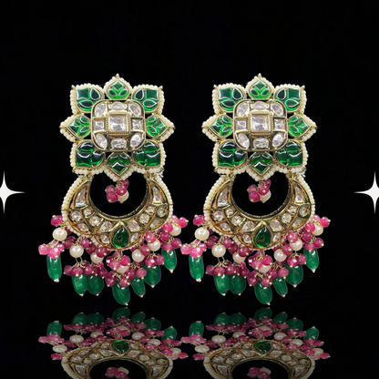 Regal Kundan Chandbali Earrings