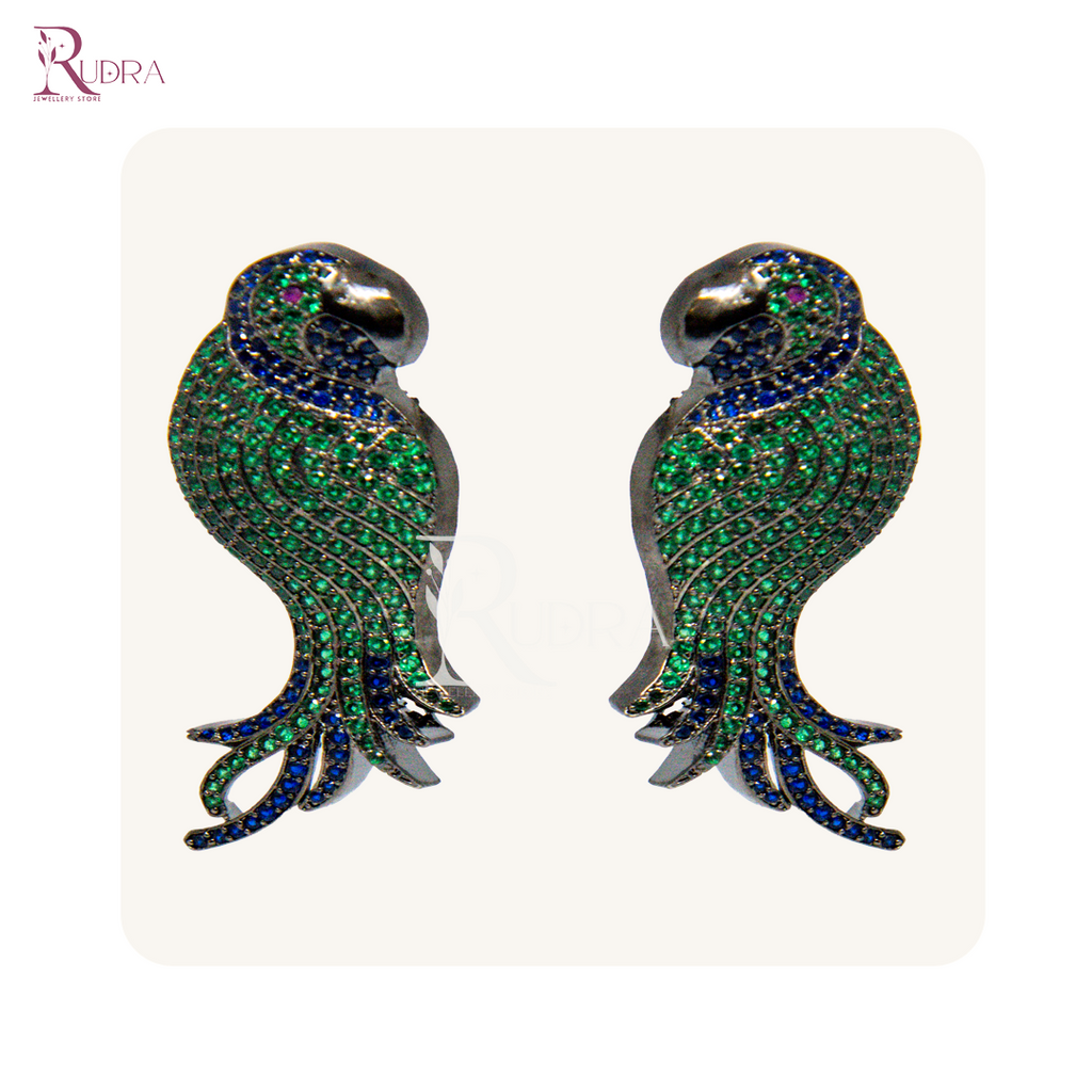 Psychedelic Parrot Glam Earrings
