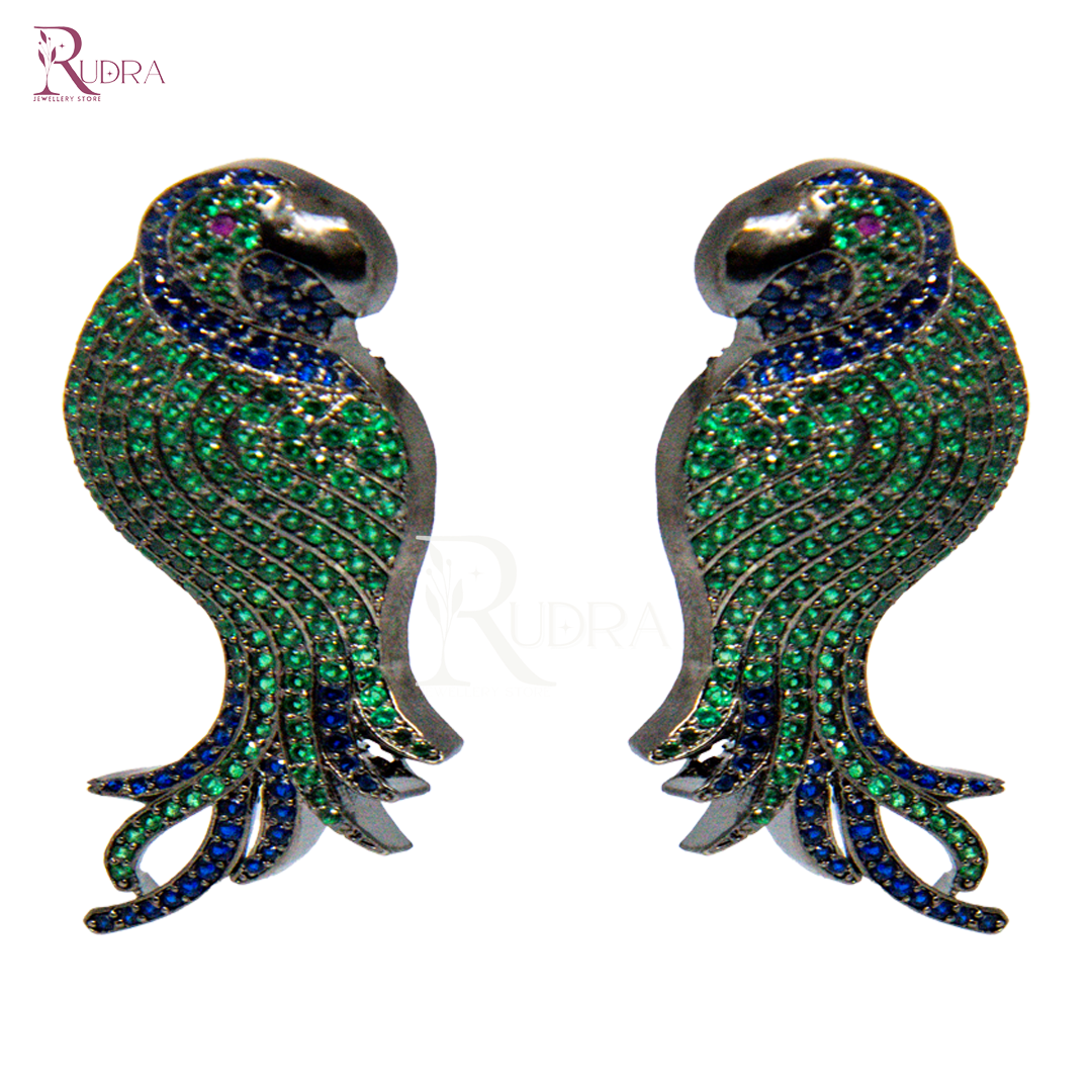 Psychedelic Parrot Glam Earrings