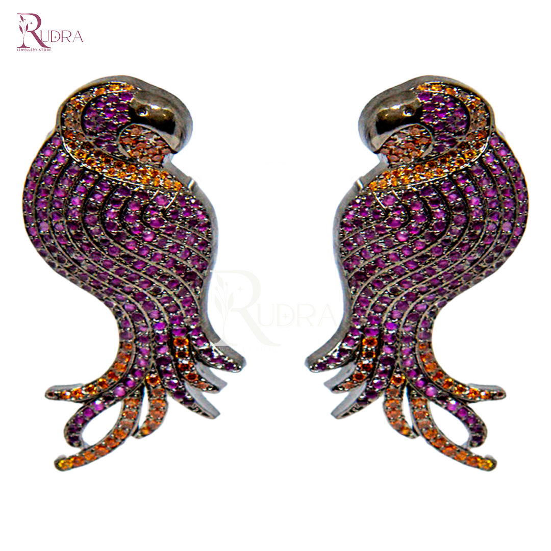 Psychedelic Parrot Glam Earrings
