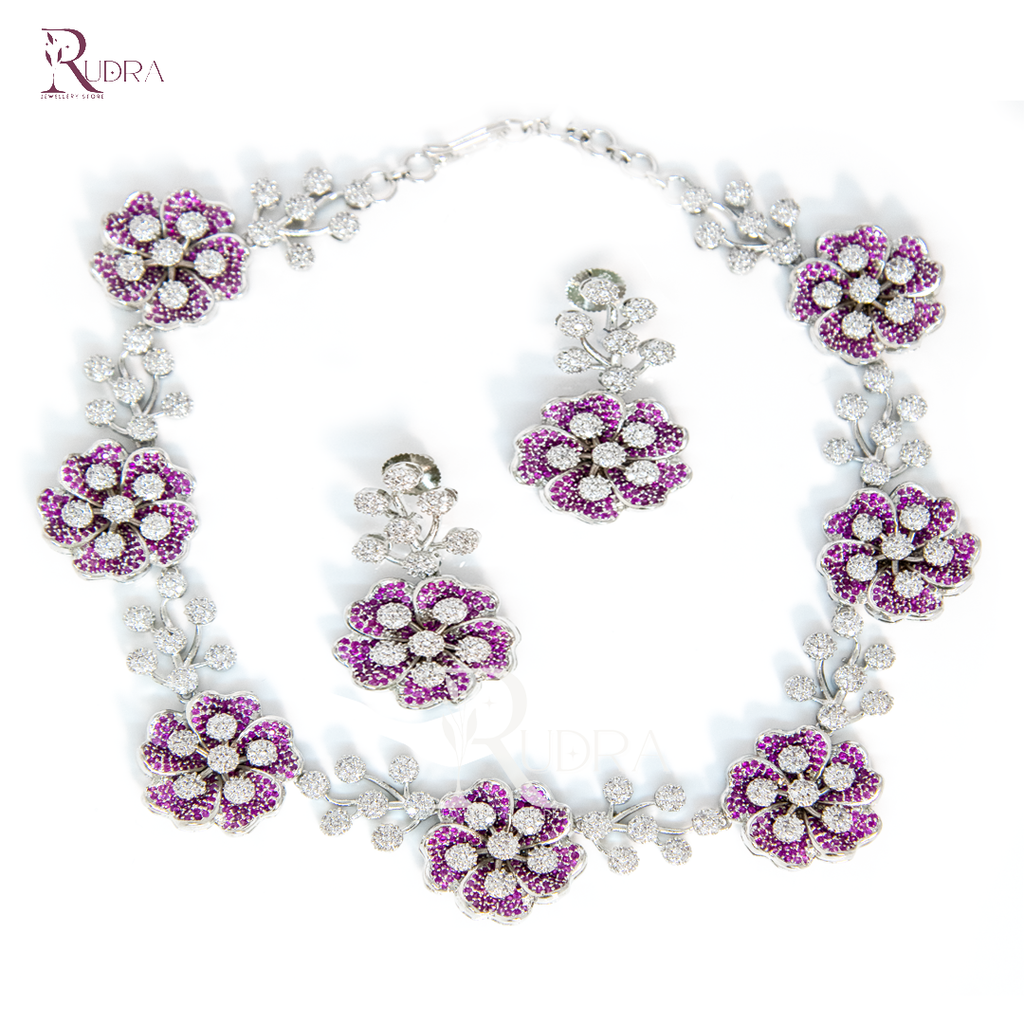 Floral Majesty CZ Necklace