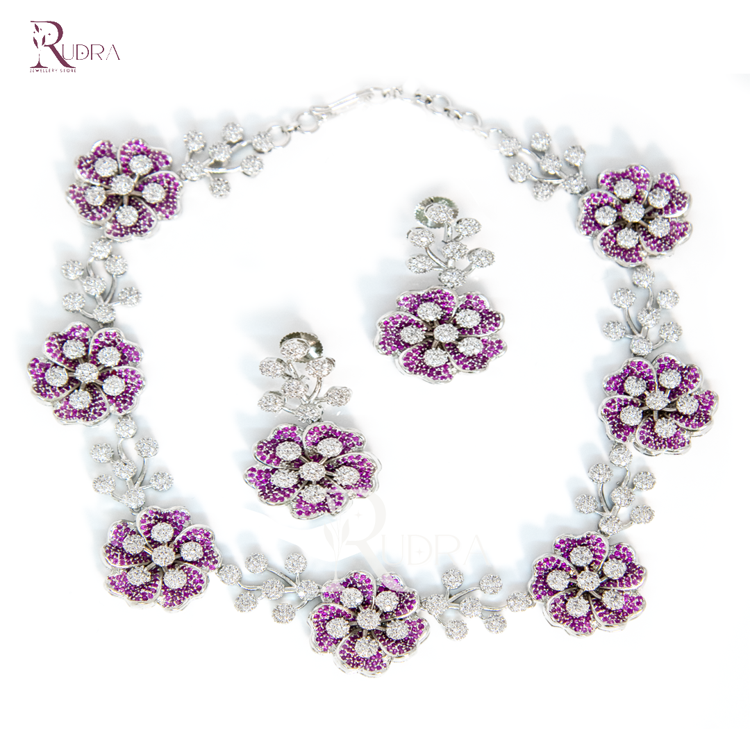 Floral Majesty CZ Necklace
