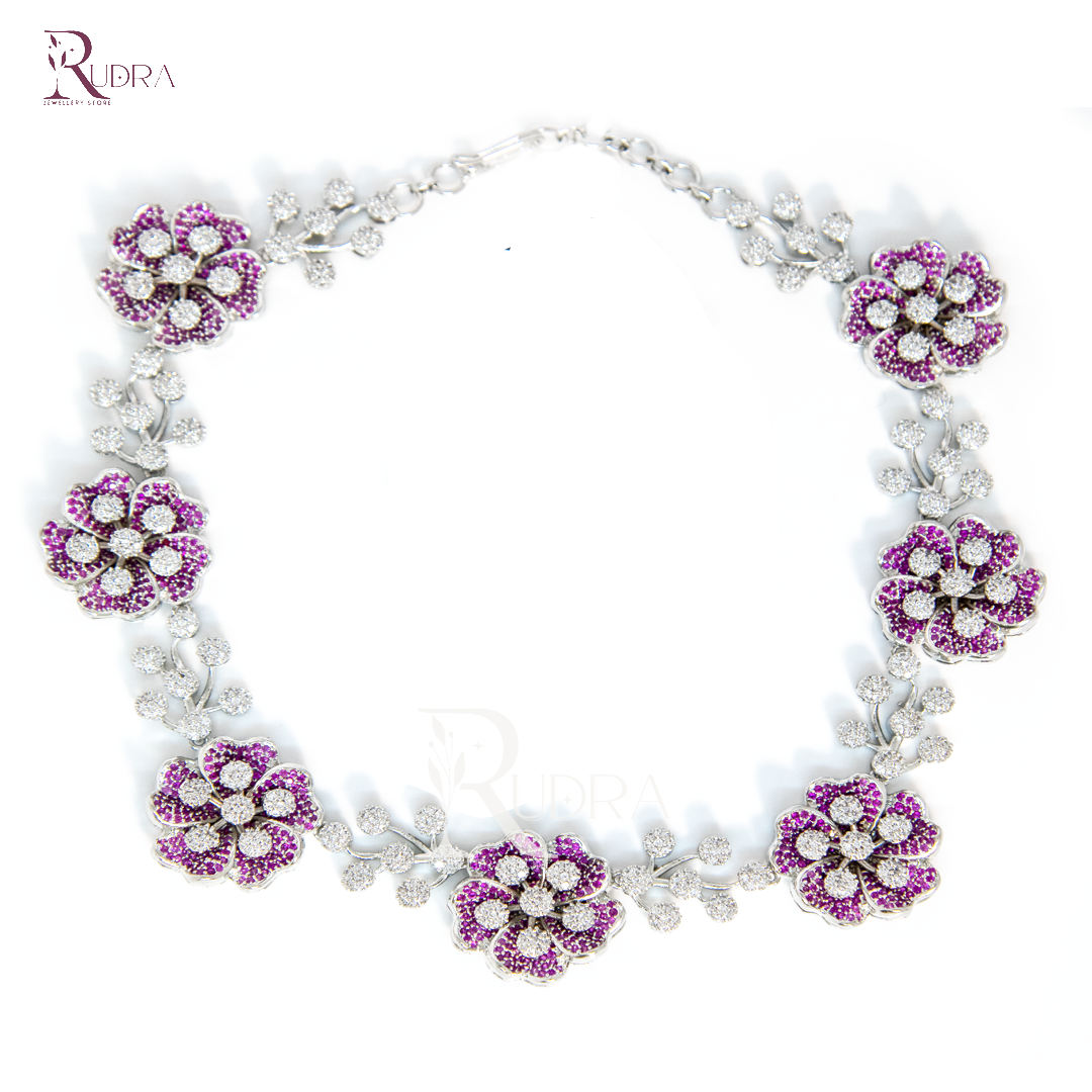 Floral Majesty CZ Necklace