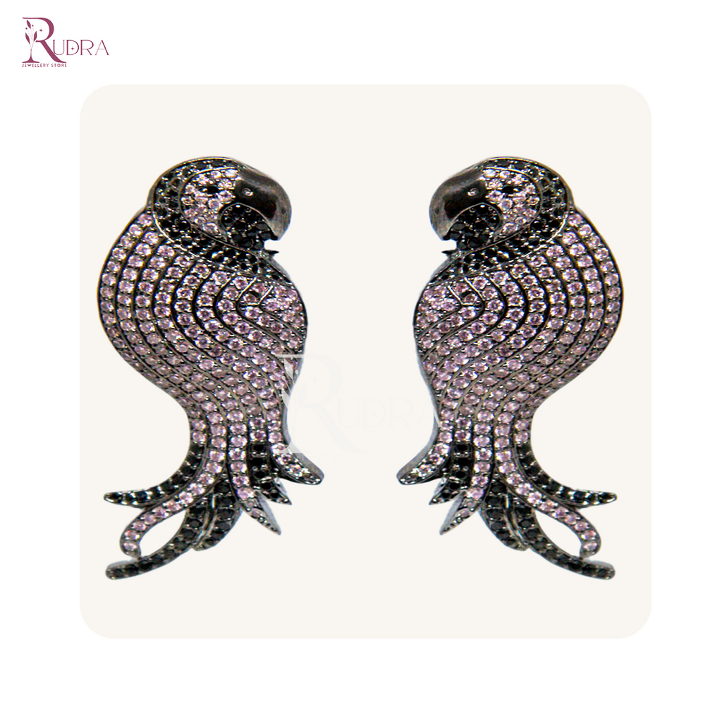 Psychedelic Parrot Glam Earrings
