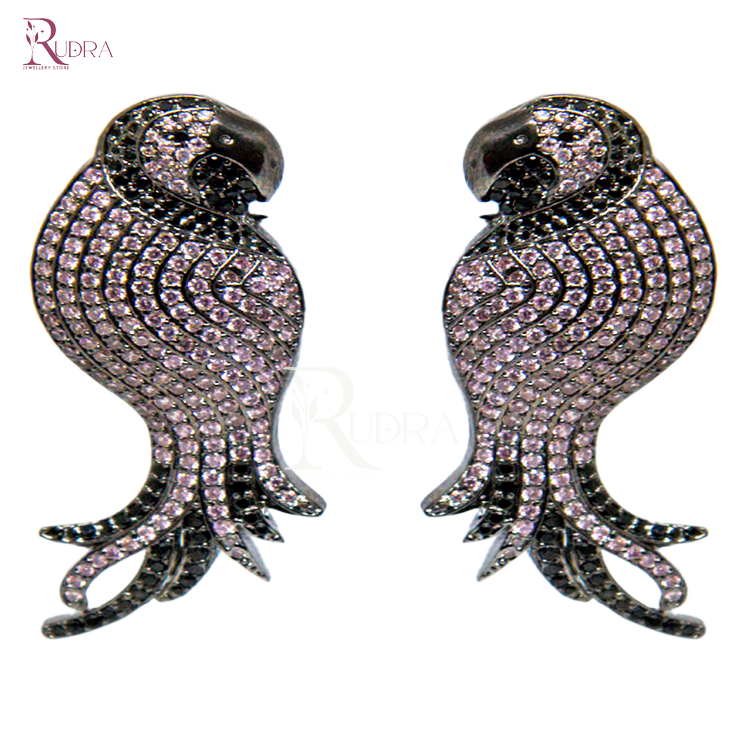 Psychedelic Parrot Glam Earrings