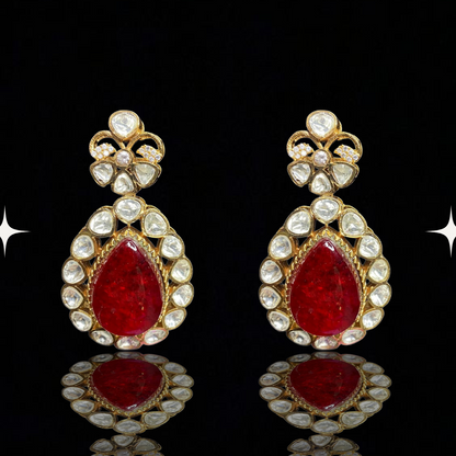 Regal Teardrop Kundan Earrings