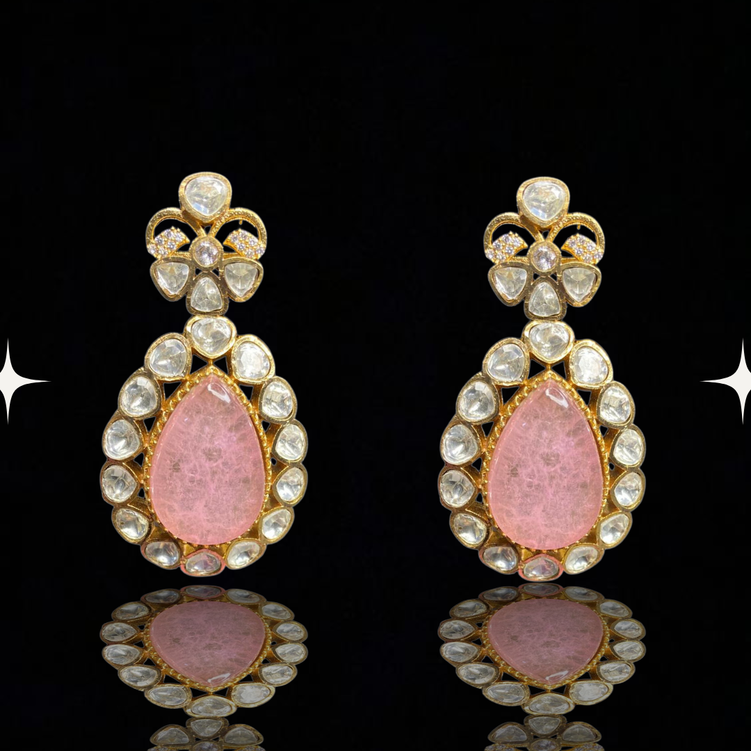 Regal Teardrop Kundan Earrings