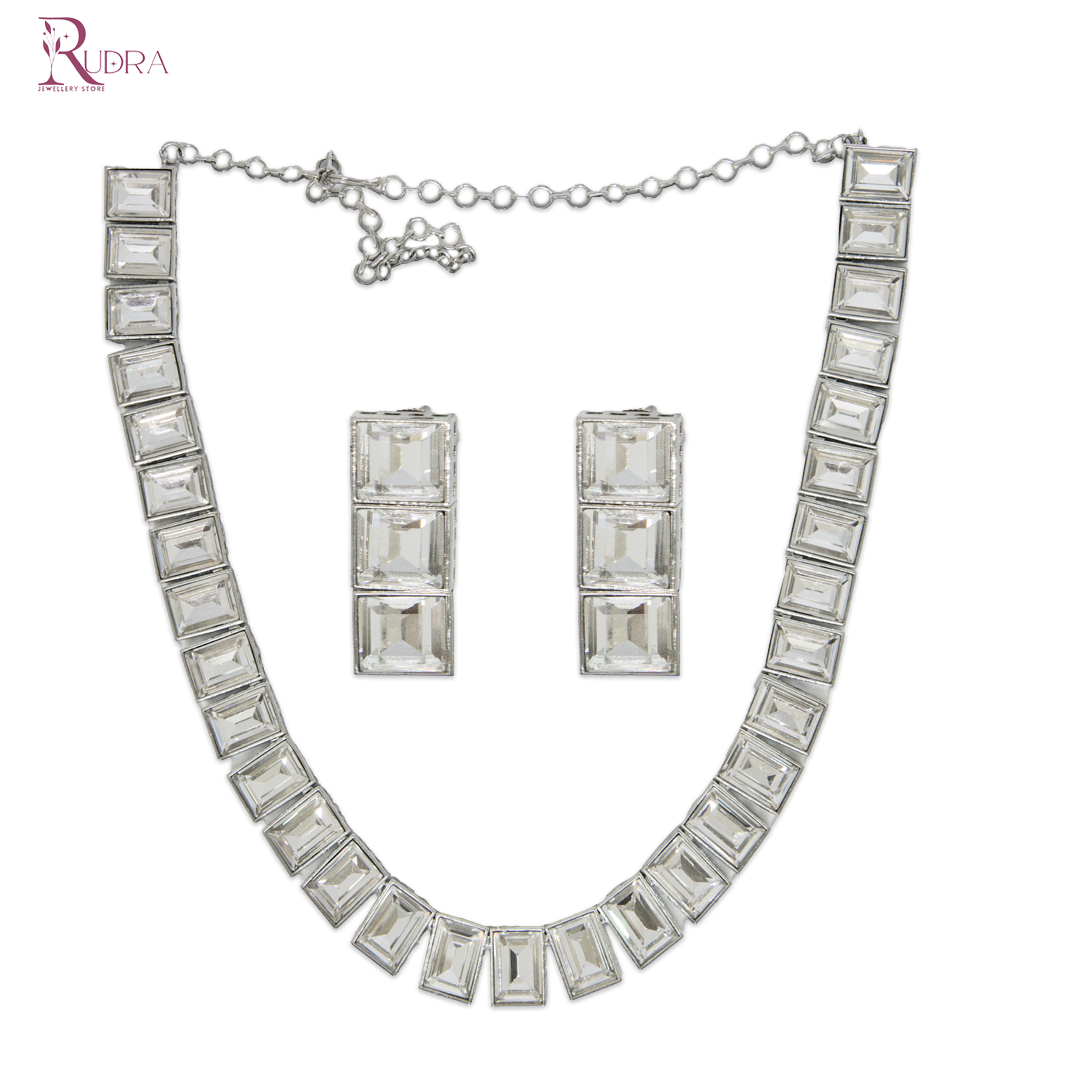 Luxe Radiance Swarovski-Cut Necklace Set