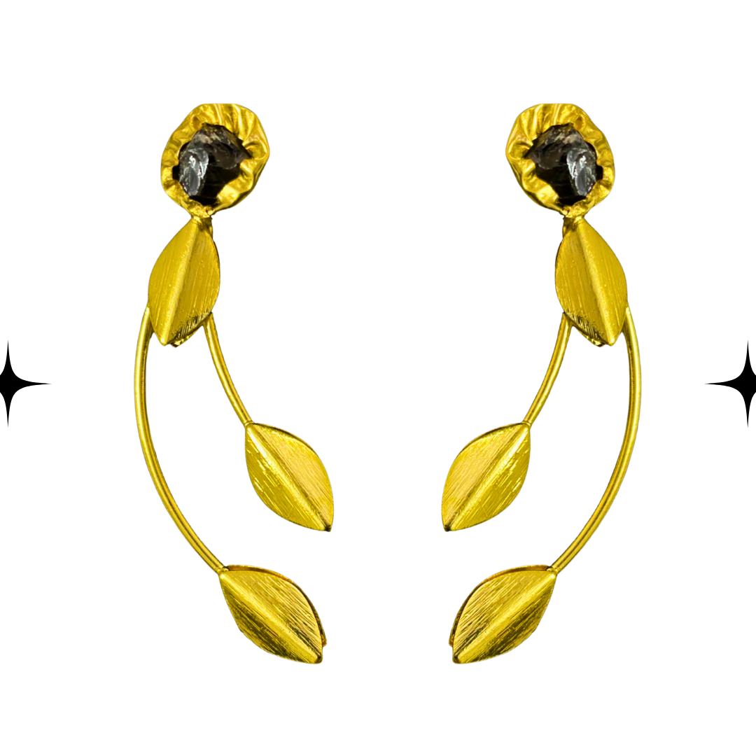 Midnight Bloom Arc Earrings