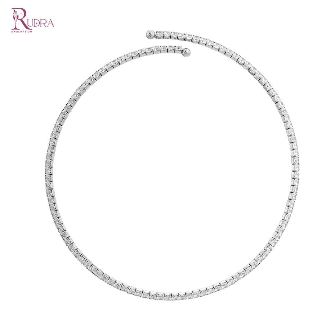 Tennis Necklace (American Diamond Cut)