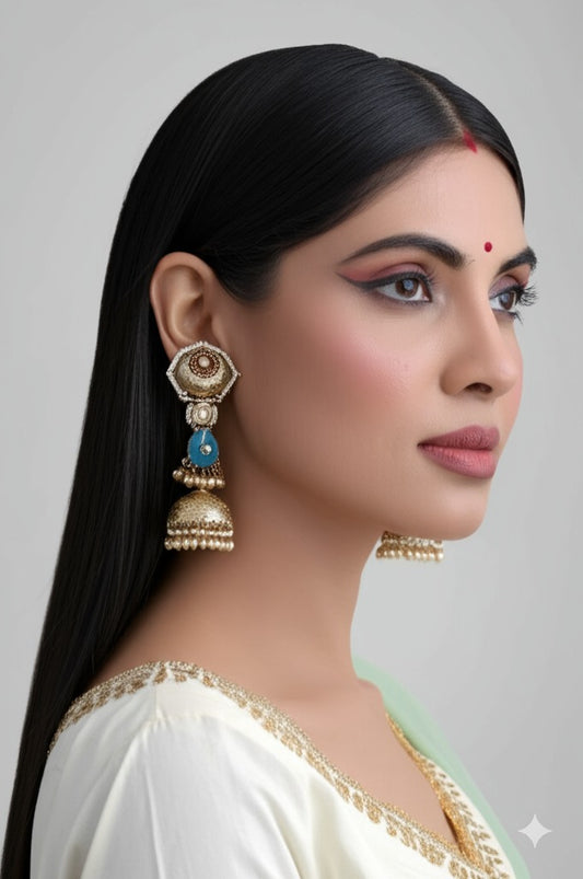 Royal Jharokha Jhumkas – A Timeless Regal Charm
