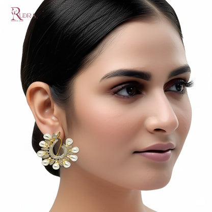 Elegance Redefined Pearl Crescent Earrings