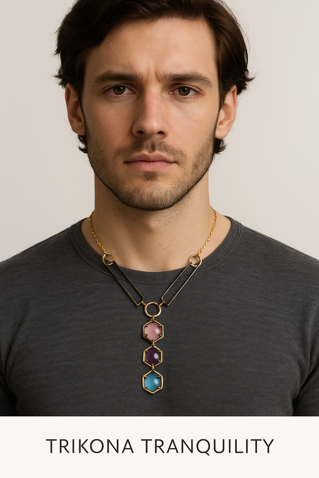 "men divine chakras necklace for everyday wear 18ct gold platting chain"