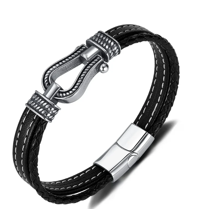 "Men stainless steal bracelet silver platting for everyday wear night event"
