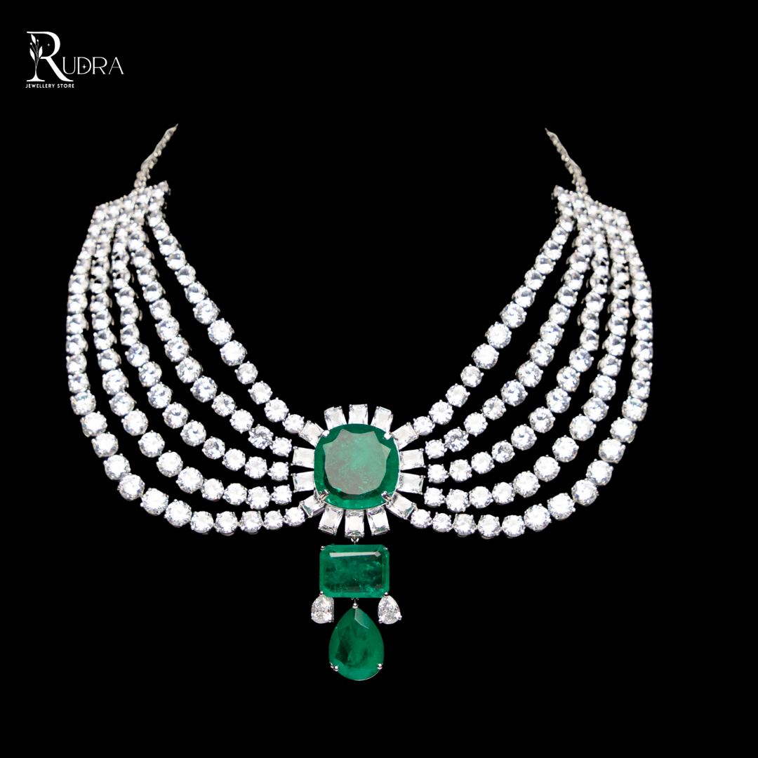 Men's Layered Emerald Necklace