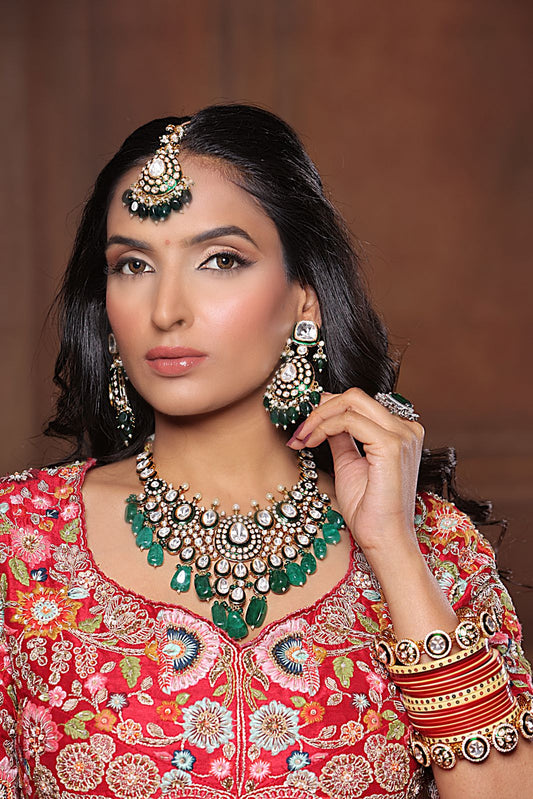 Emerald Kundan Polki Nur Jahan’s Set
